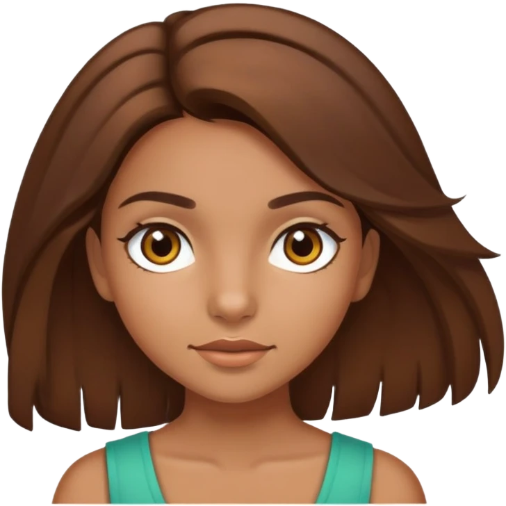 brazilian girl with brown hair and brown eyes emoji