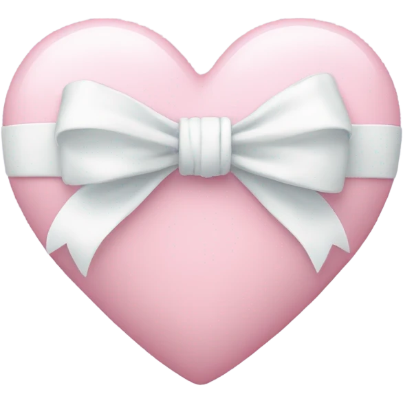 Pastel pink heart with white bow emoji