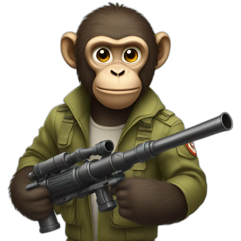 A monkey holding a bazooka emoji