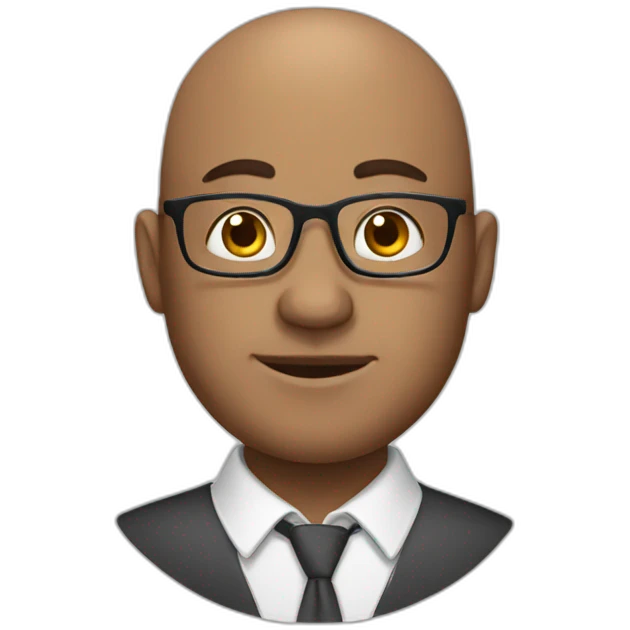 cartoon illustration of a bald man working as a teacher emoji