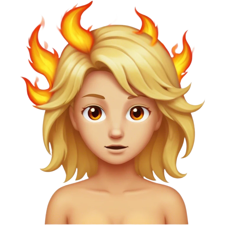 blond with hair on fire emoji
