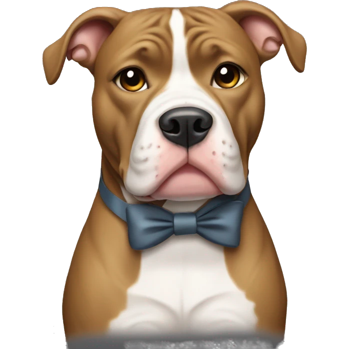 Pitbull dog with a white bow emoji