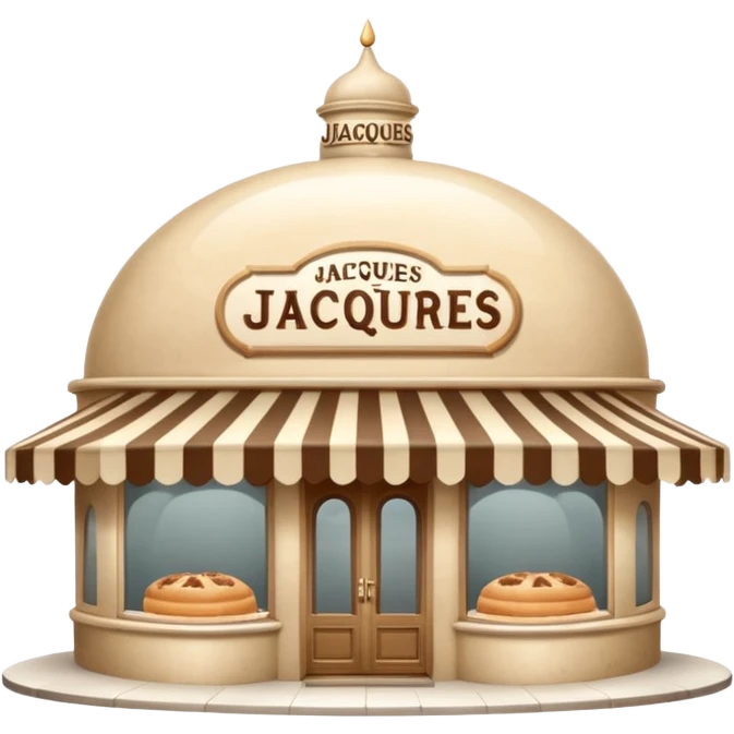 французкая пекарня с красивыми круглыми бежевыми купольными маркизами и названием на вывеске Jacques-Andre
в бежевых оттенках emoji