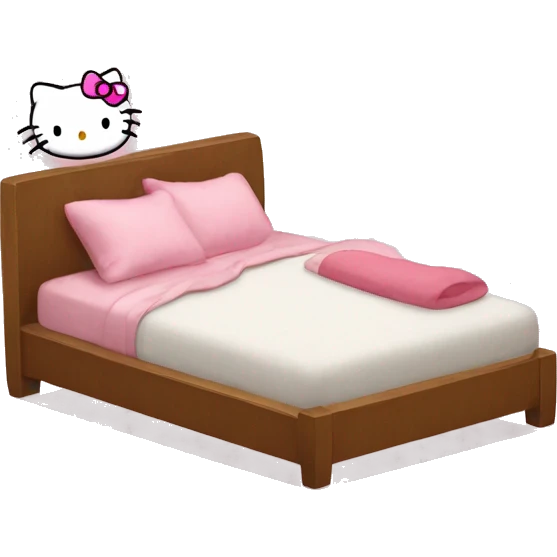 Hello kitty with bed emoji