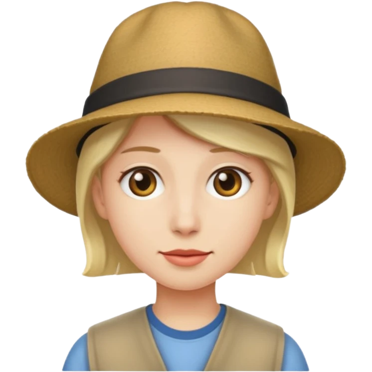 A person wearing a hat and wearing emoji