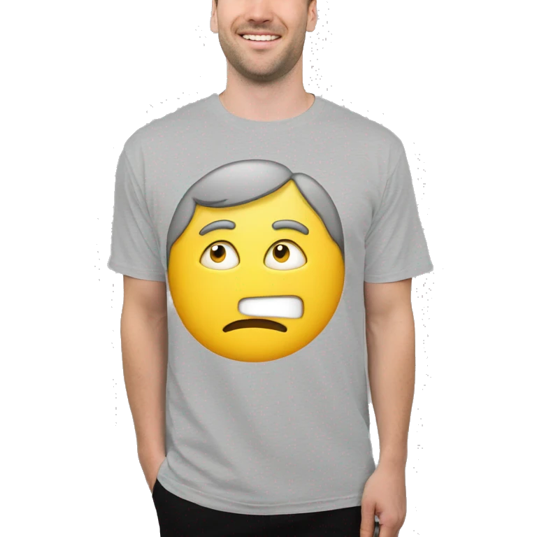white man short hair t-shirt gray emoji
