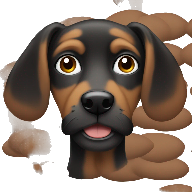 Black and brown dog with floppy ears emoji