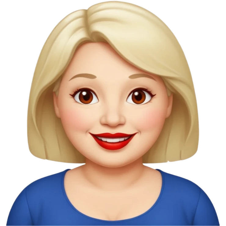 mujer mediana edad, gordita sonriente emoji