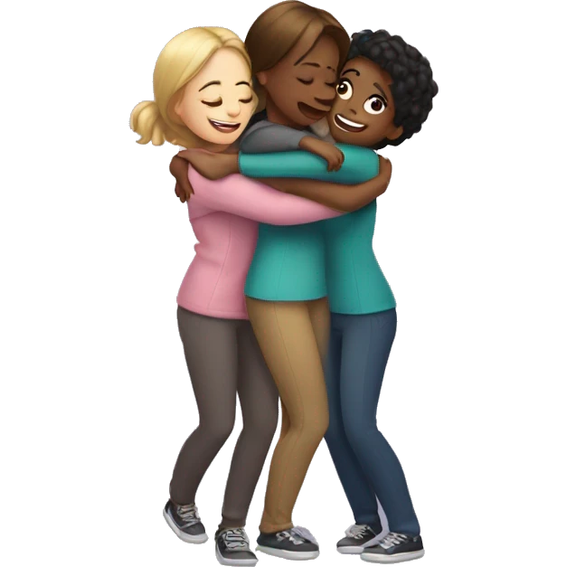Hug three girlfriends emoji
