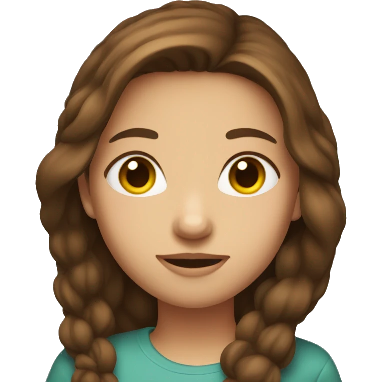girl with brown hair standing up emoji