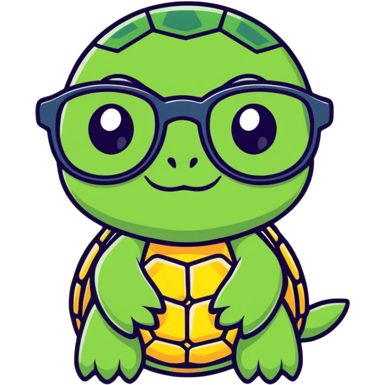Turtle wearing glasses emoji