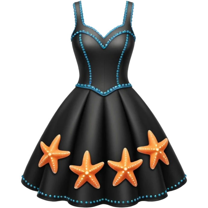 Starfish Dresses  in black leather wear emoji