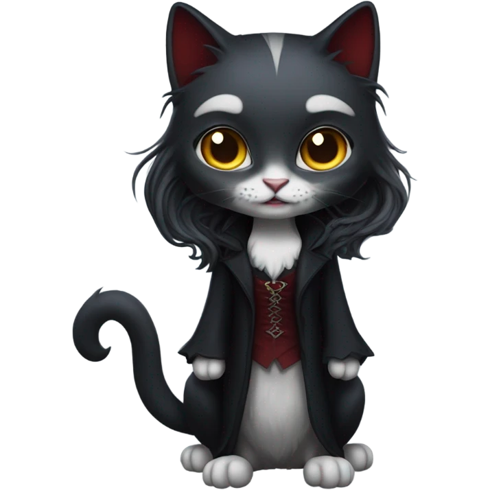 vampire cat women with long hair , full body emoji