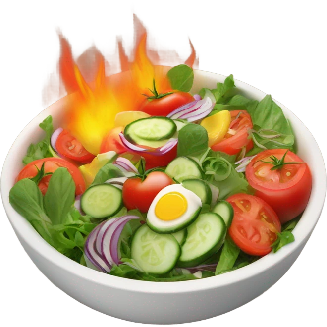 Salad with flames emoji