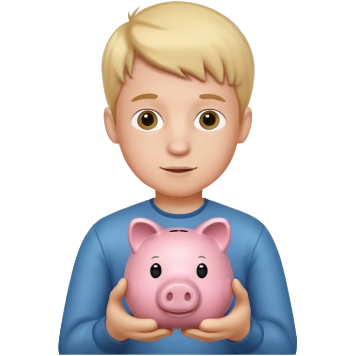 boy  with piggy bank emoji