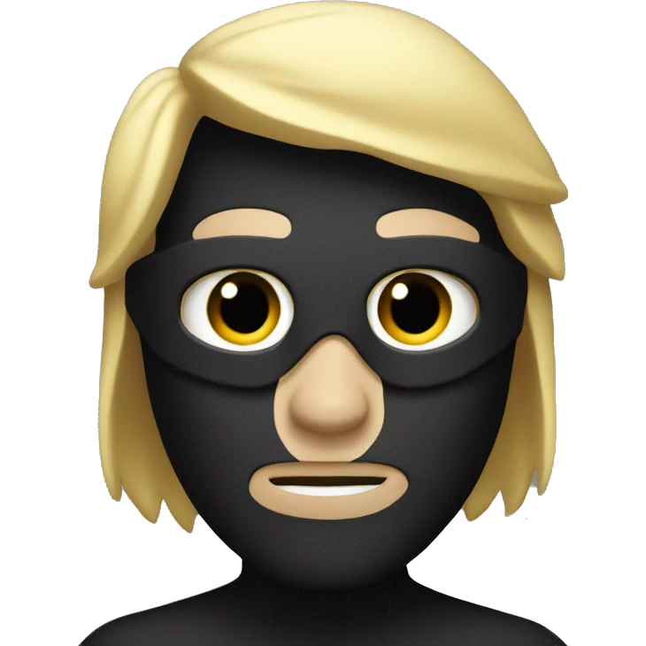 Thief with blond hair and a black mask on the eyes emoji
