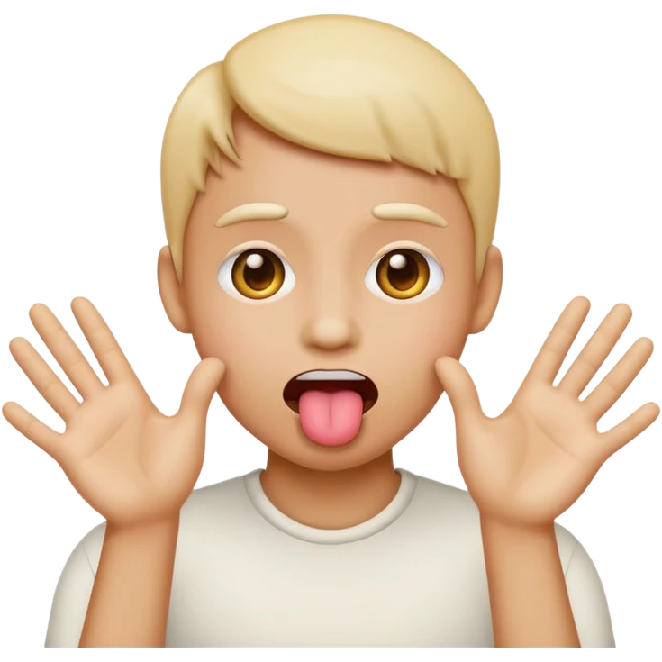 emoji sticking tongue out with hands to the side emoji