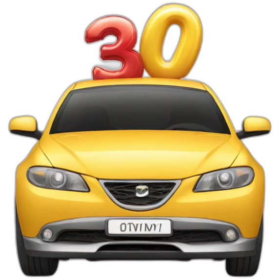 Voiture qui fête son anniversaire emoji