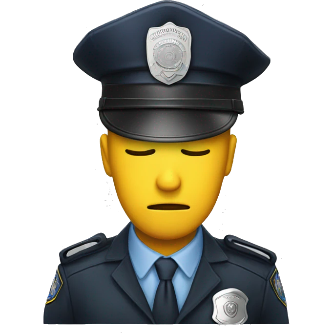Tired emoji face with police hat emoji