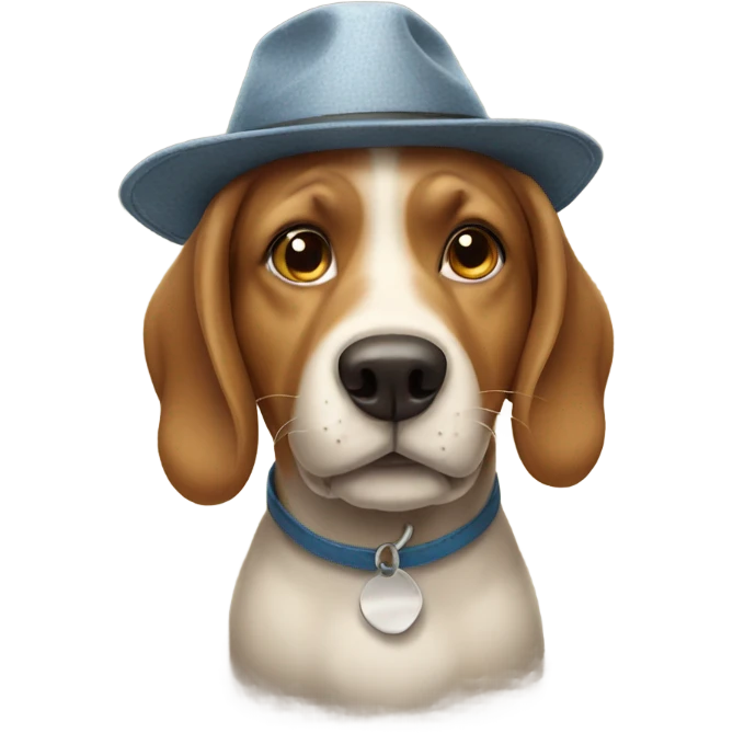 Dog wearing a hat emoji