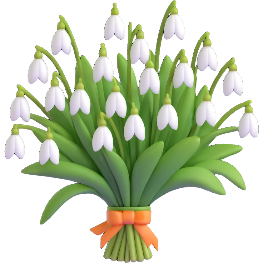 bouquet of snowdrop flowers emoji