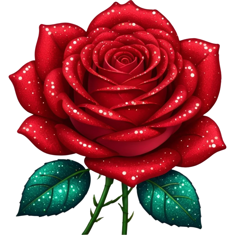red glitter rose emoji