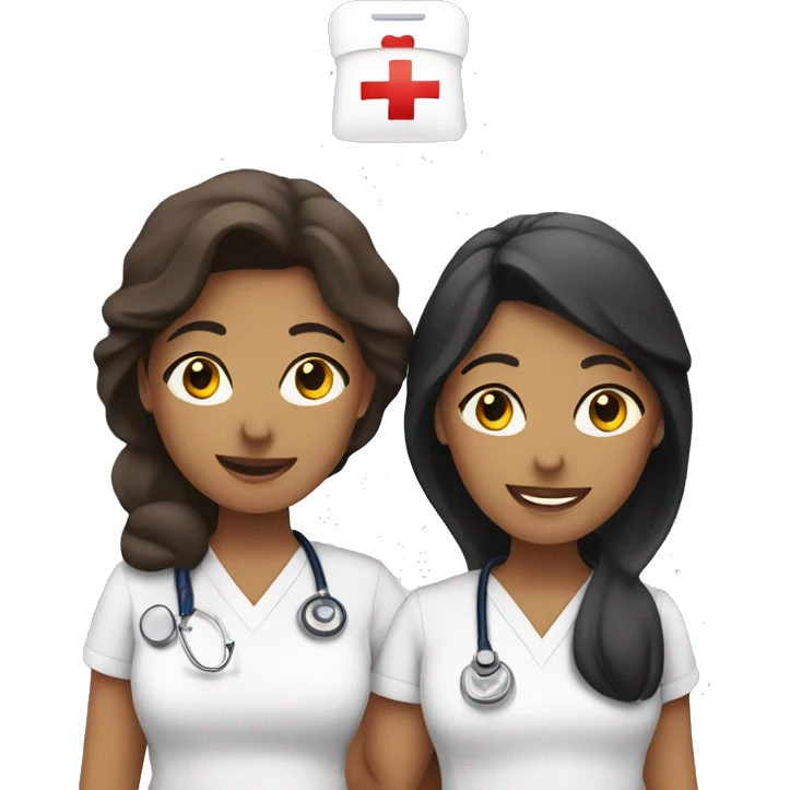 3 latin female friends who are nurses  emoji