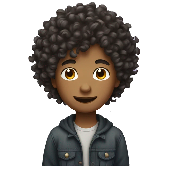 Curly hair boy emoji