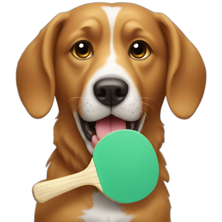 dog eating ping pong paddle emoji