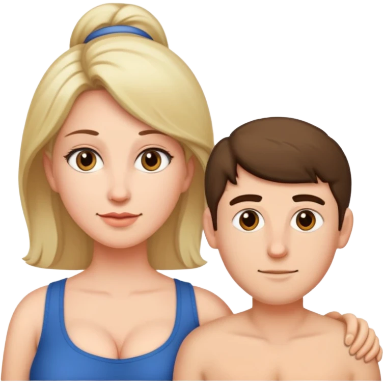 A 45-year-old woman with big breasts and an 18-year-old guy emoji