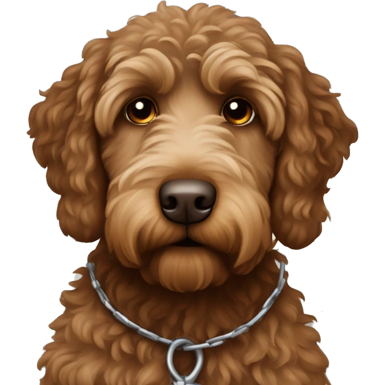 Brown labradoodle in jail emoji