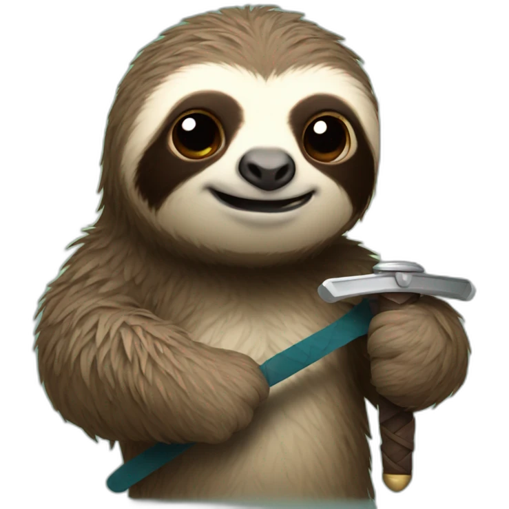 Sloth with sword emoji