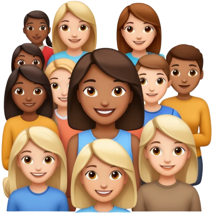 communicative girl with a lot of friends  emoji