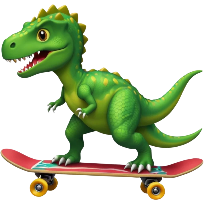 Dinosaur on a skateboard emoji