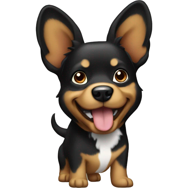 black and tan dog with pointy ears white chest emoji