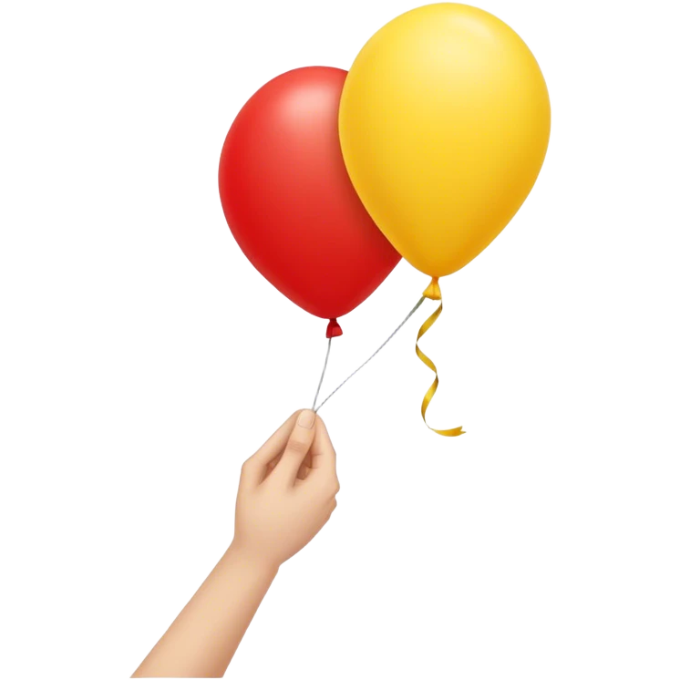 letting go of a yellow red balloon hand  emoji