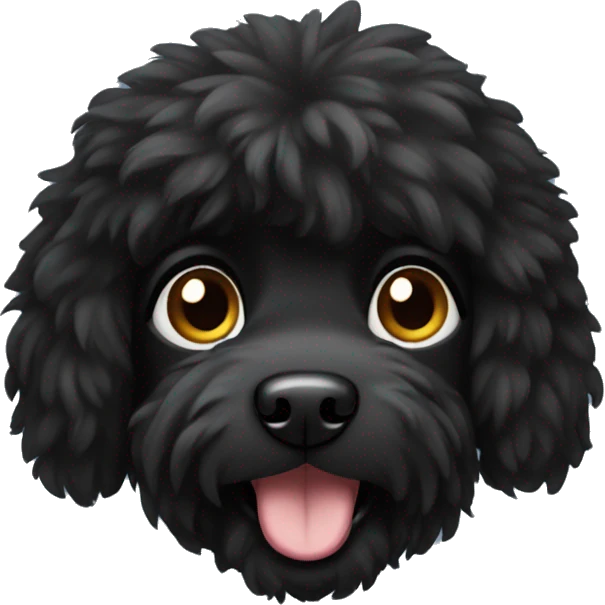 Black fluffy dog  emoji