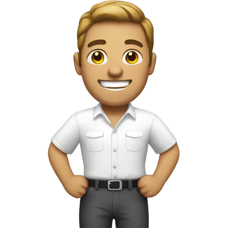 smiling man in white shirt emoji