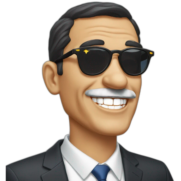 pedro sanchez riendo con gafas de sol y porro (presidente de España) emoji