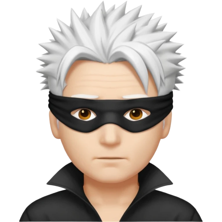A person with white hair which is standing upward and blindfolded emoji