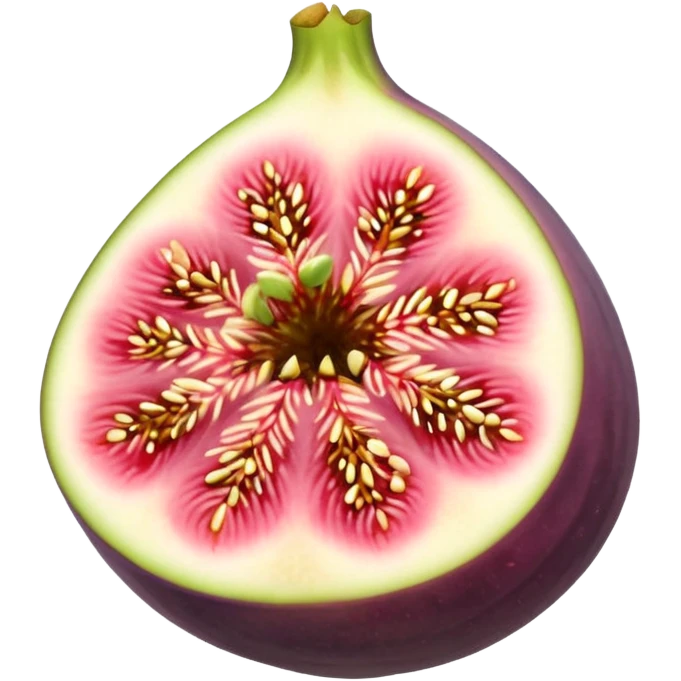 Please create a emoji of a cross-section of a fig with a small leaf emoji