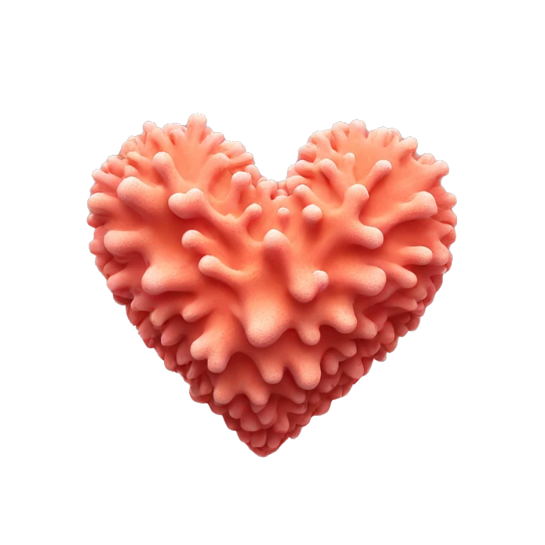 Coral coloured heart emoji