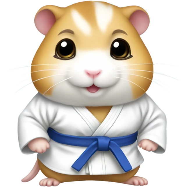 Cute girl hamster in a judo gi emoji