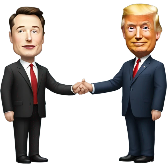 elon musk and trump holding hands emoji