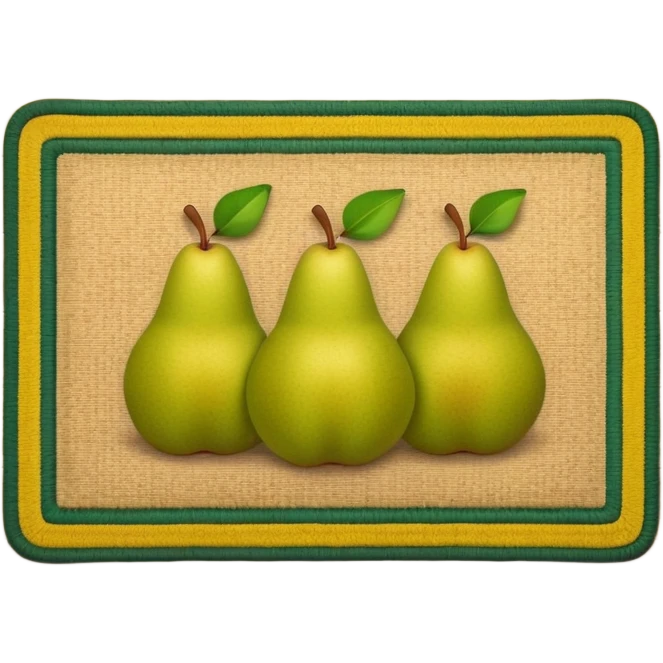 a doormat with four pears emoji
