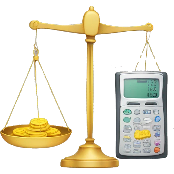 scales, on one side is a phone, on the other is a hard drive emoji
