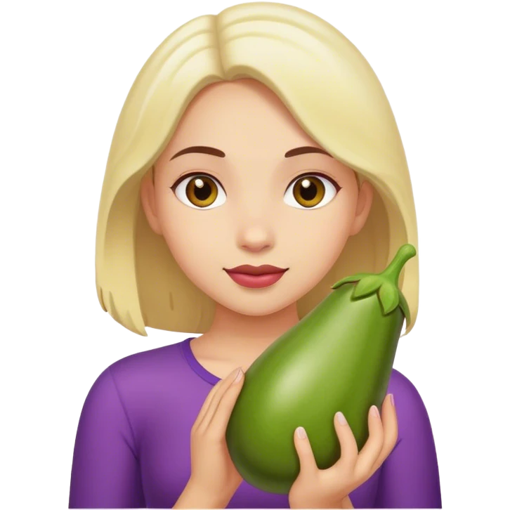 Girl holding eggplant  emoji
