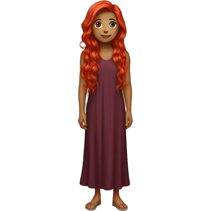 Floor length red hair emoji