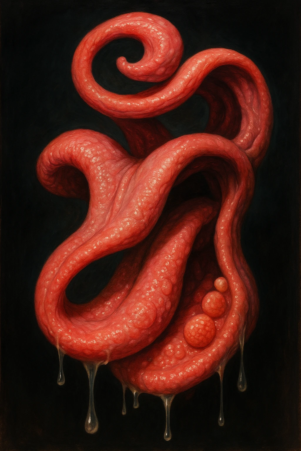 a freaky tongue, surreal and expressive, with exaggerated features emoji