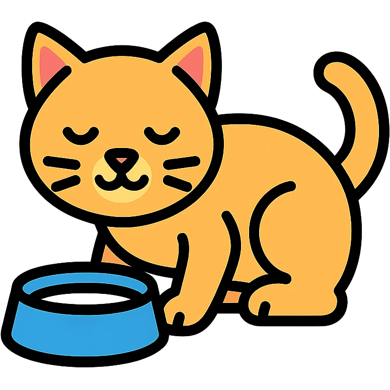 cat drinking milk icon with color and black outlines emoji